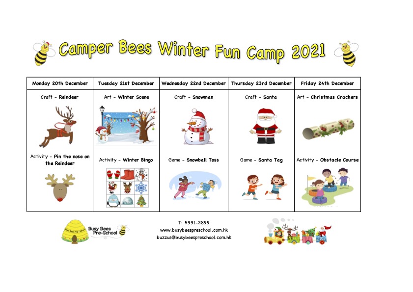 Camper Bees Winter Fun Camp 2021