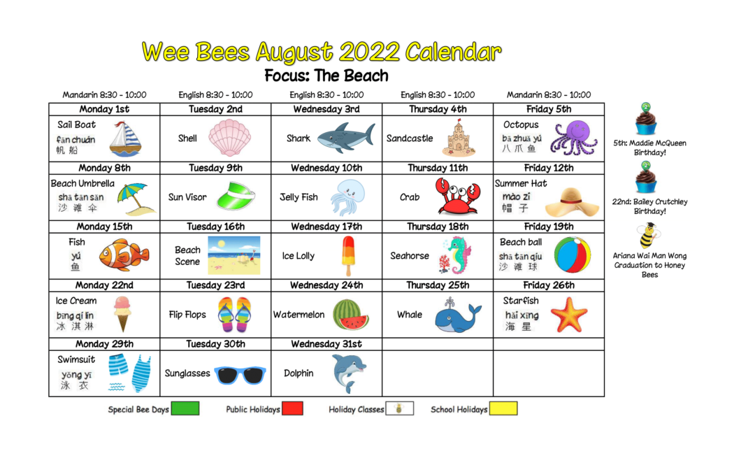 Wee Bees August 2022 – The Beach