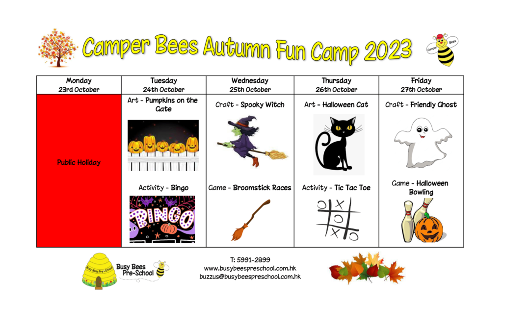 Camper Bees Autumn Fun Camp Plan 2023