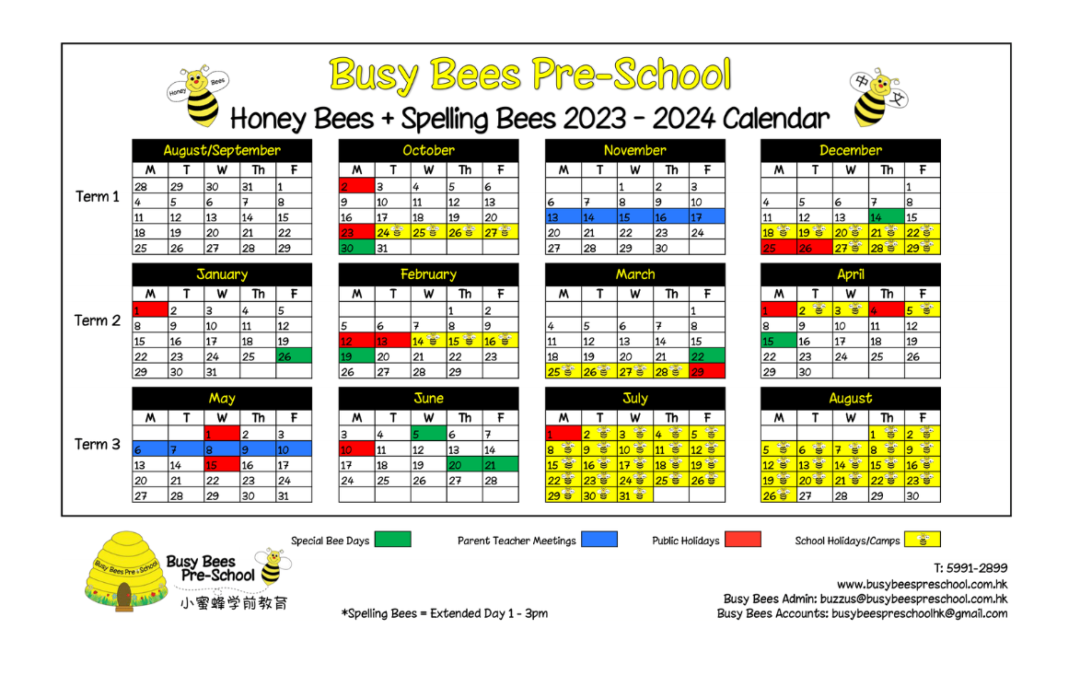 Honey Bees Calendar 2023/24