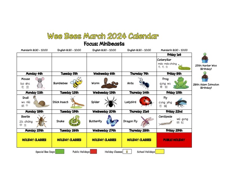Wee Bees March 2024 – Minibeasts