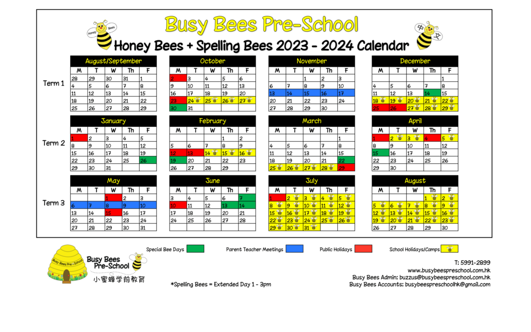 Honey Bees Calendar 2023/24
