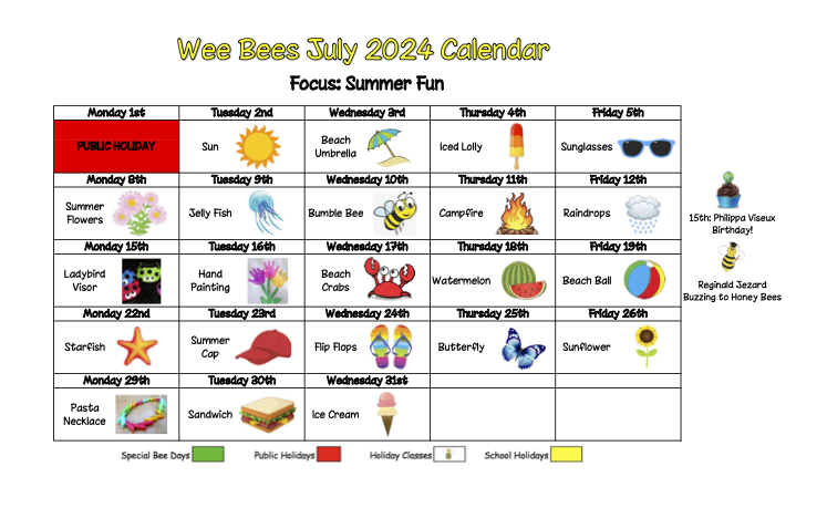 Wee Bees July 2024 – Summer Fun
