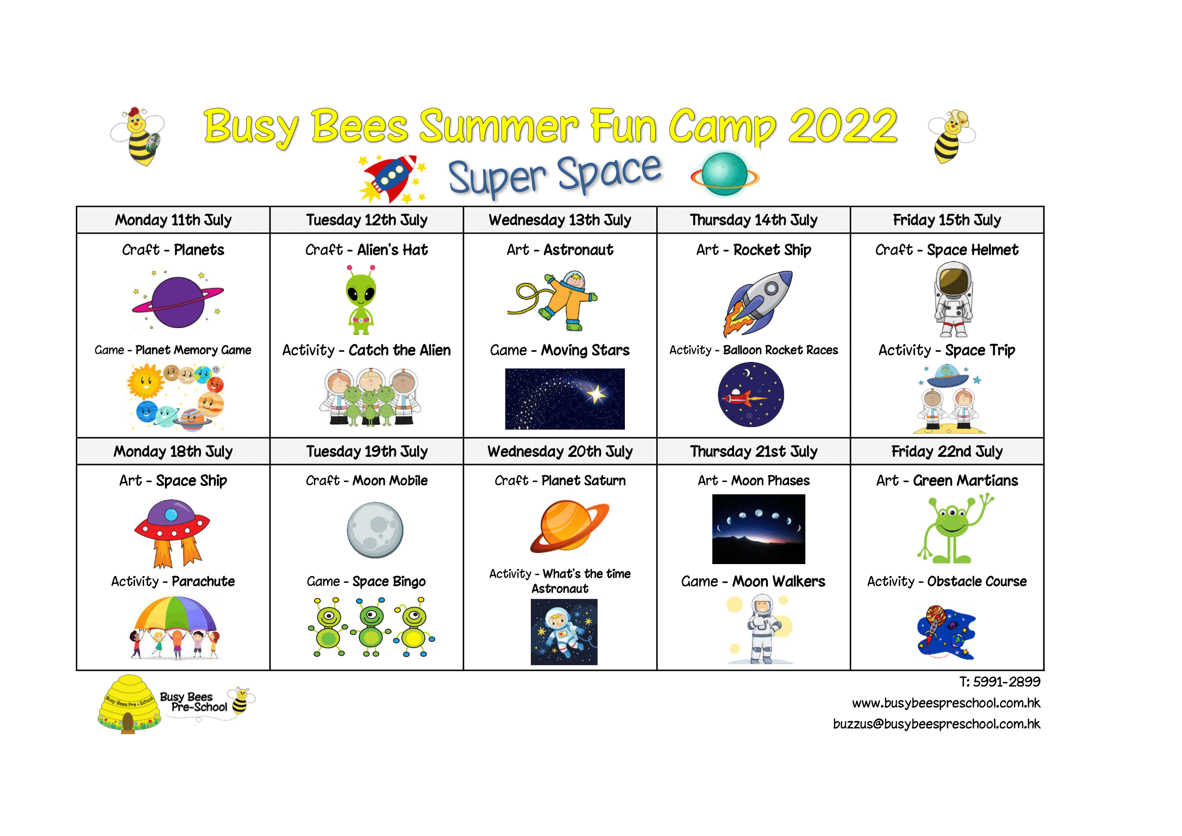 Camper Bees Summer Fun – Super Space