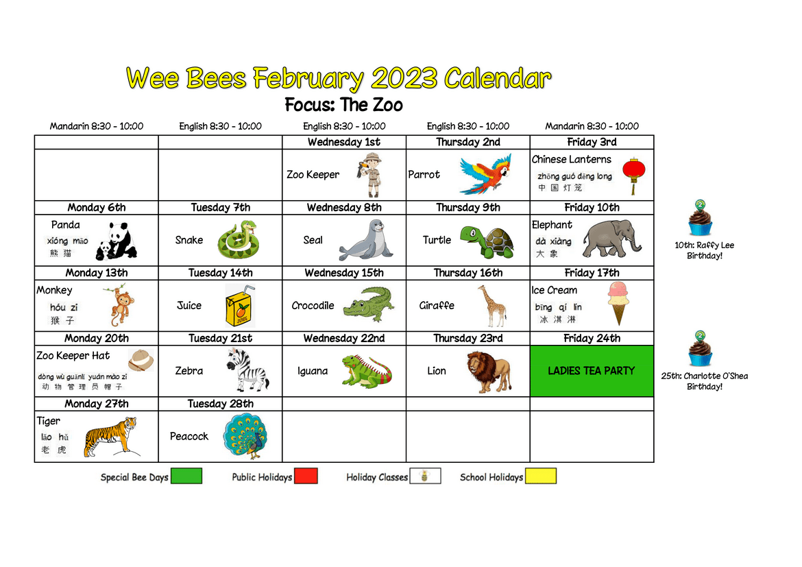 Wee Bees February 2023 – The Zoo
