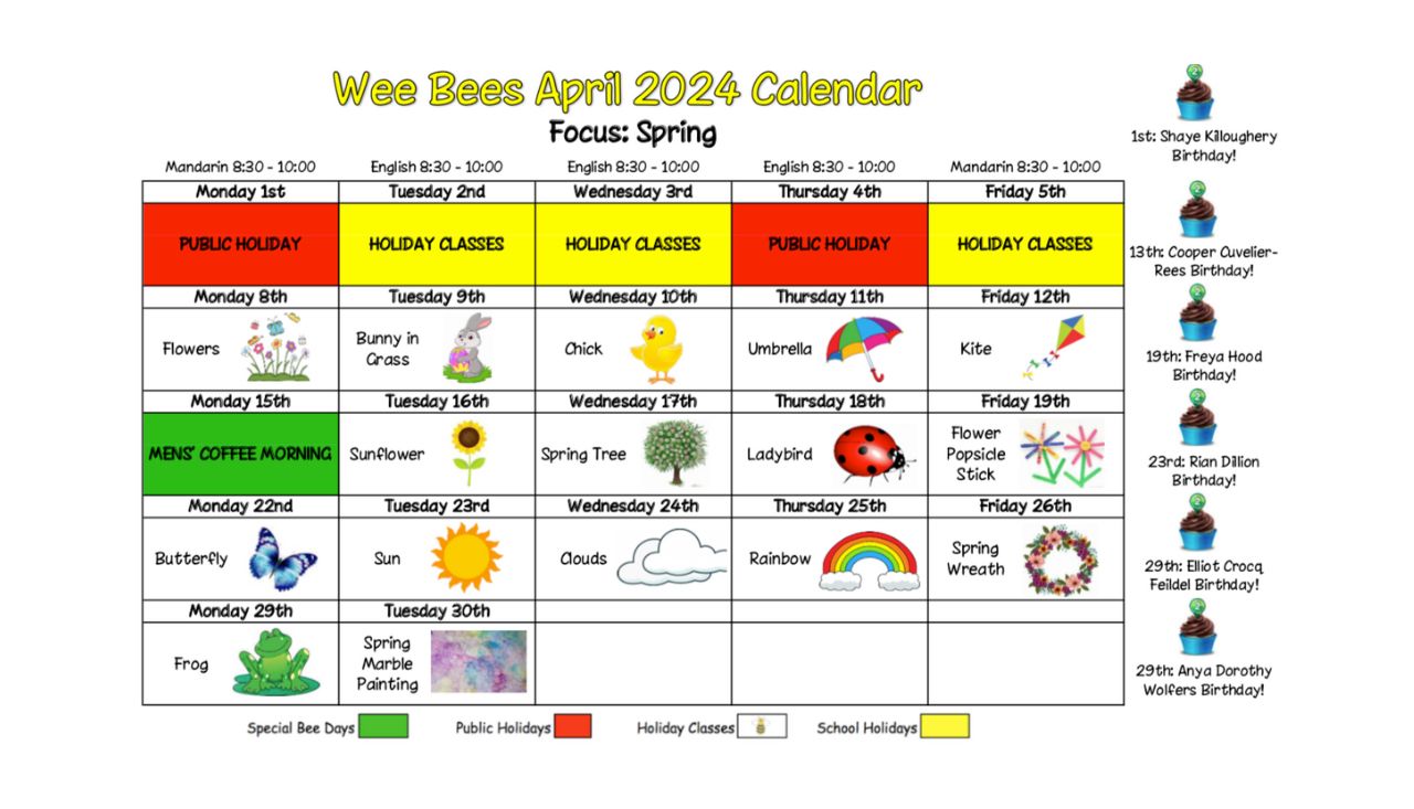 Wee Bees April 2024 – Spring