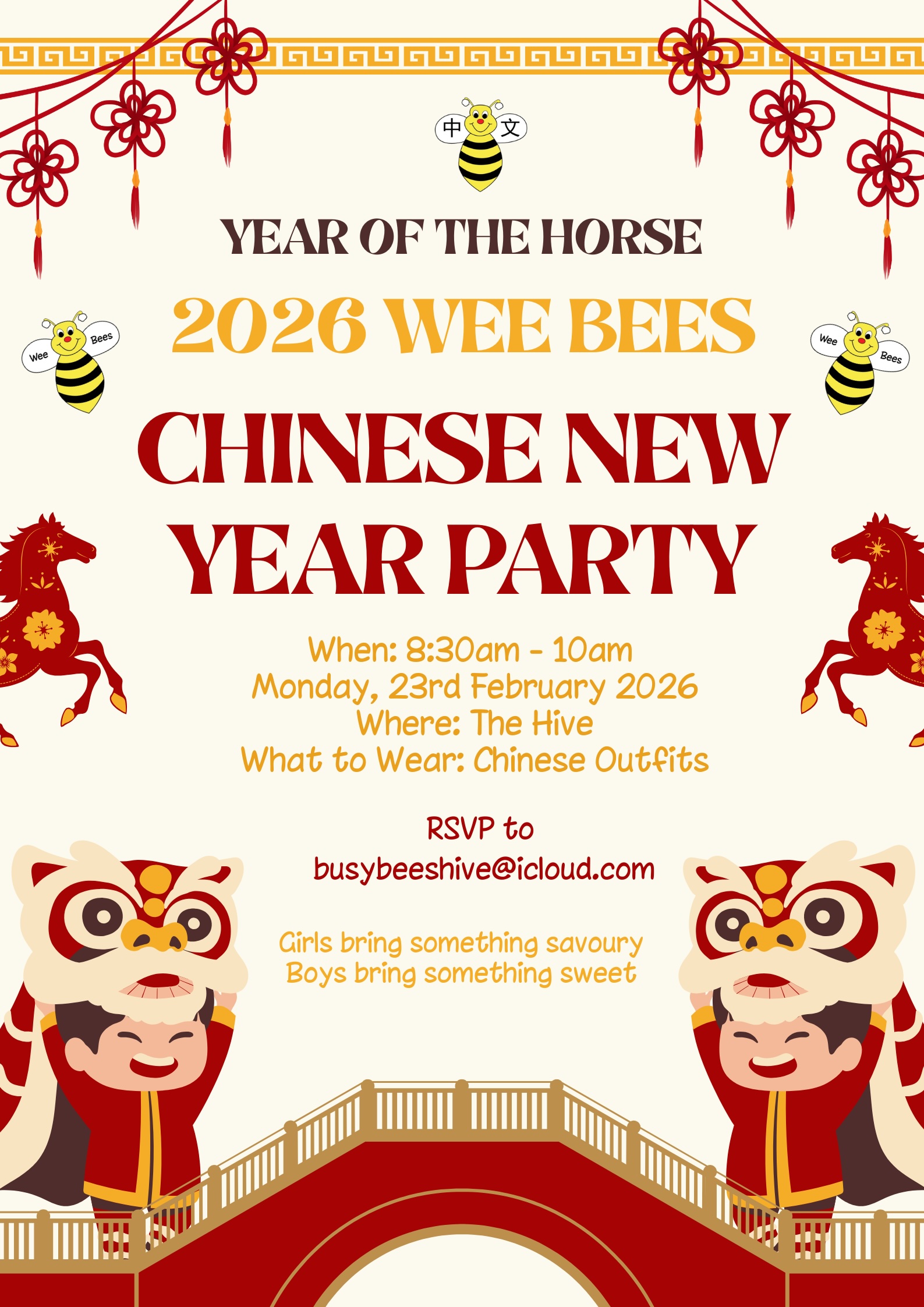 Wee Bees 2026 Chinese New Year Party